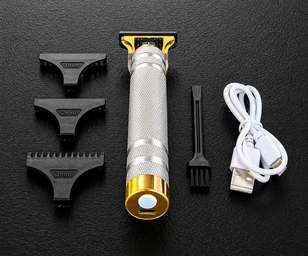Vintage T9 Barbeador Gold Silver Beard Hair Trimmer Cutter Machine for Men